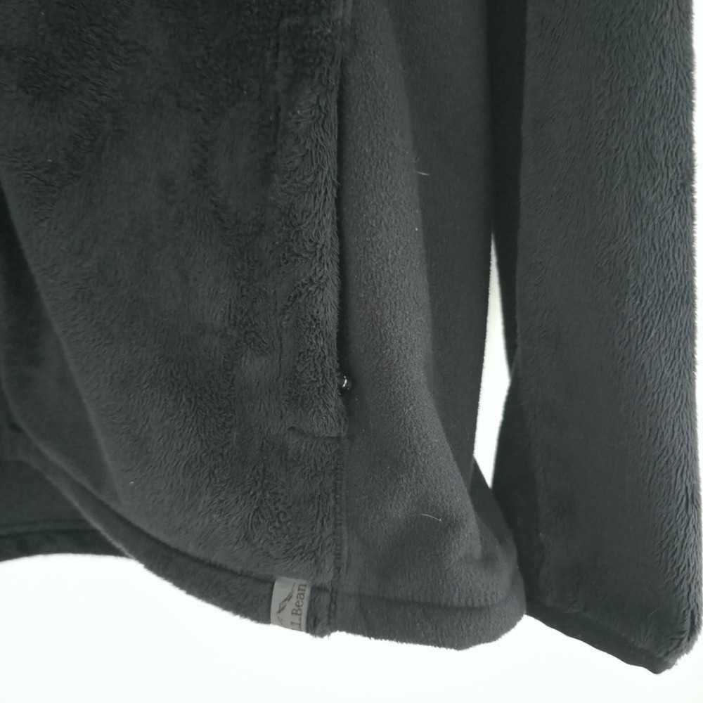 L.L. Bean Fleece Jacket Women 1X Black Full Zip Soft Plush Mock Neck Comfort - Picture 3 of 12